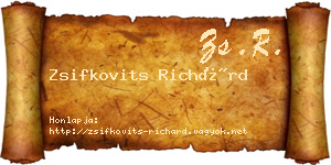 Zsifkovits Richárd névjegykártya